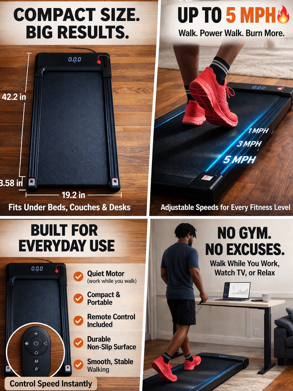 Portable Walking Pad - No Gym. No Excuses. Just Steps.